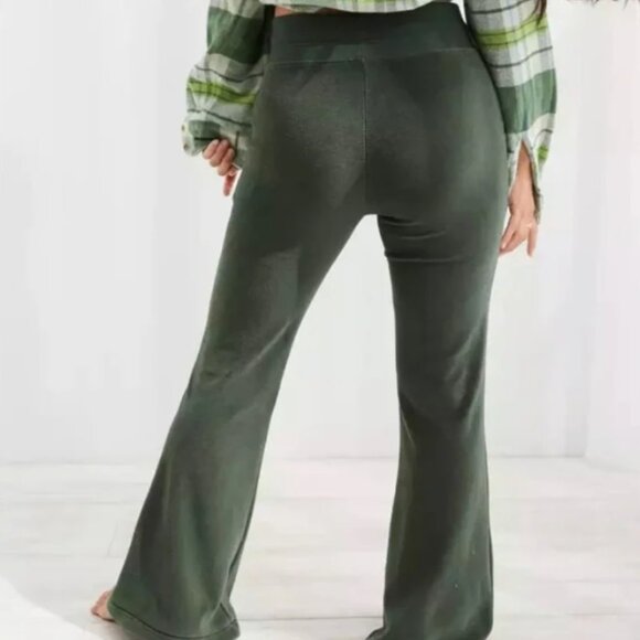 Aerie Green Velour Flared Lounge Pants - Size XS - Picture 2 of 9